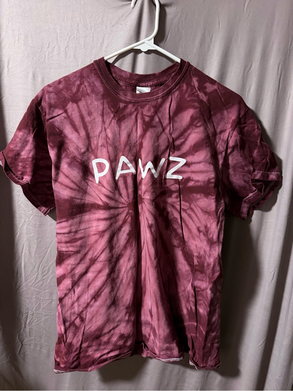 PAWZ Maroon Tie-Dye Short Sleeve Tee